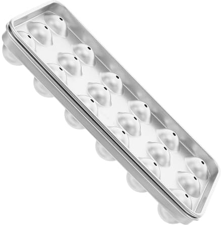 VALICLUD Moule à Glaçons Rond Inox 304 pour Whisky et Cocktails, Congélation Rapide, Sphères Fonte Lente, Accessoires la Cuisine Maison, Bac à Glaçons 18 Sphères Boîte Colorée