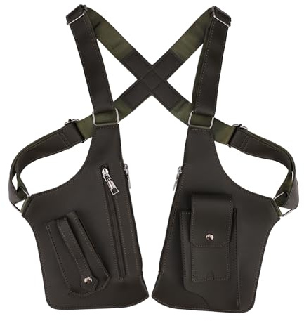 Sinbana Bolso de Hombro para Axilas para Hombre, Bolso Doble Hombro Hombre con Correa Ajustable Mochila Antirrobo for Billetera Bolsillo y Teléfono (Verde Oscuro)