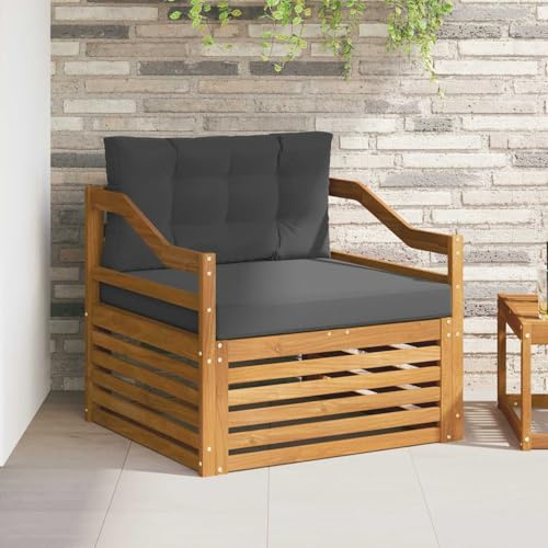 sephironlbb Set di divani da esterni in legno massello di acacia naturale, resistente alle intemperie, con gruppo di sedute ed elementi modulari per terrazza, balcone, lounge, comodo schienale e