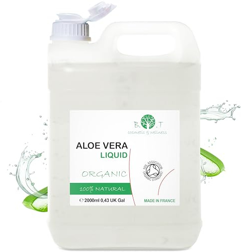 BIO Fresh Aloe Vera Liquid Concentrate directly from the Organically Grown Plant. 100% Natural & Purp. Cold Pressed. Cosmetic Preparation - 2000 ml 2 L