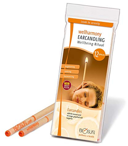 BIOSUN Wellharmony Lot de 12 bougies d'oreilles (6 paires) Orange/pamplemousse/mandarine