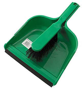 Ramon Hygiene Dust Pan and Brush Set,with Stiff Bristles, Green