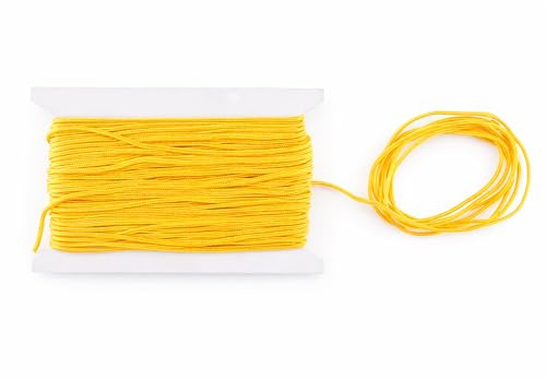 WedDecor Nylon String Trim Cord 1.2mm Paracord Satin Braided Twisted Synthetic Rattail Cords for Chinese knot Beading Jewellery making Macrame, Gold, 10 meters | Paracord Synthetic Rattail Cords for Chinese knot Beading Jewellery making Macrame