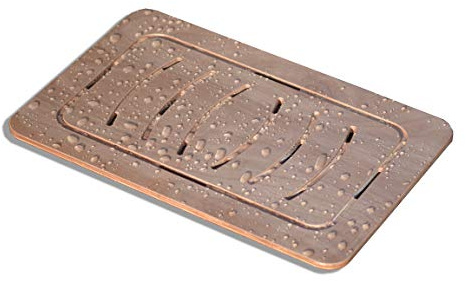 Castelmerlino Caillebotis de douche en contreplaqué Okumè marine 52x78 cm pour les assiettes 70x100 cm