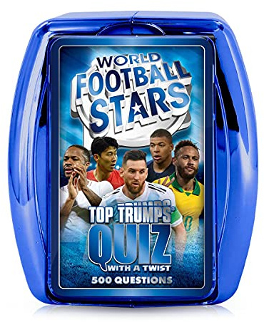 Top Trumps World Football Stars Quiz Game, 500 domande per testare la tua conoscenza e memoria del calcio tra cui Cristiano Ronaldo, Lionel Messi, Harry Kane, regalo e giocattolo per ragazzi e ragazze