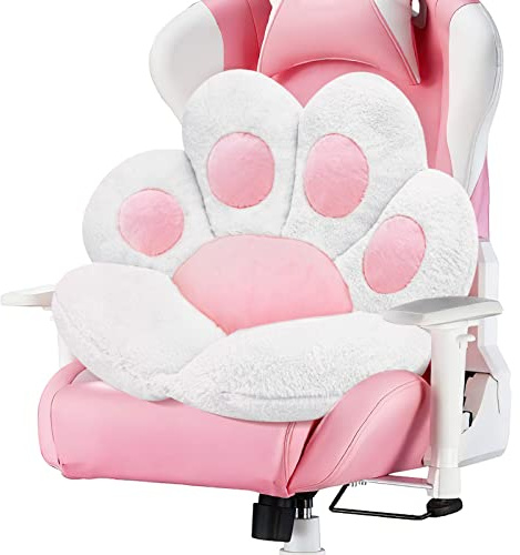 MOONBEEKI Cat Paw Cushion Chair Comfy Kawaii Plush Seat Cushions Lazy Pillow for Gamer Chair 28x 24 Cozy Floor Cute Seat for Girl Worker Gift, Dining Room Bedroom Decorate, White