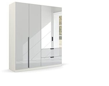 Rauch Möbel Quadra-Spin MODERN, Schrank, Farbe Glas Weiß/Weiß, Breite 181 cm