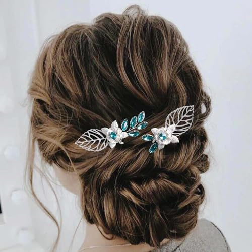 Flayem Grünem Hochzeit Haarnadeln Braut Kristall Haarspangen
