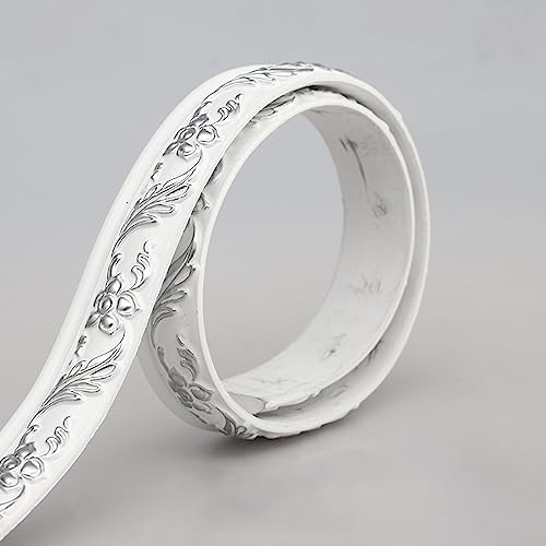 Dostear TapetenbordüRe Selbstklebende BordüRe Wand Wohnzimmer Tapeten Fliesenaufkleber Bad Dekoband Selbstklebend 3 - Silber 3.1 x 500 cm