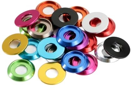 IOFIT 10 Stück M2 M2,5 M3 M4 M5 M6 M8 Bunte Aluminium-Tasse Kopfscheibe for Halbrundschraube (Size : M8 10pcs, Color : Svart)