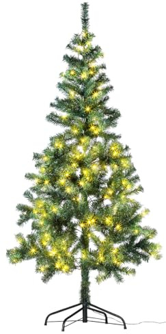 infactory Weihnachtsbaum künstlich: Weihnachtsbaum mit Bodenständer, 180 cm, 364 Spitzen, 240 LEDs (beleuchtet LED, Tannenbaum mit Beleuchtung, Weihnachtsbaumbeleuchtung)