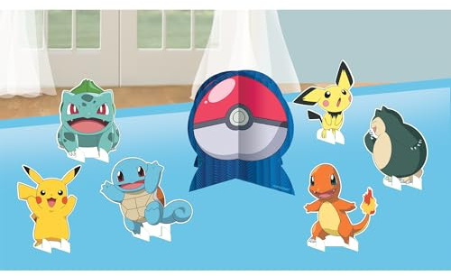 Amscan 9917124 - Pokémon Kindergeburtstagsparty Tischdekoration - 7 Stück