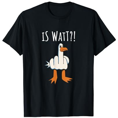 Moin Is Watt Stinkefinger Möwe Norden Nordsee Ostsee T-Shirt