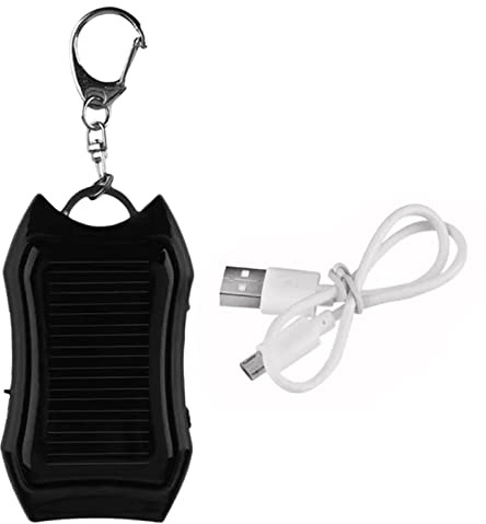 Generic Keychain Solar Powers Bank - Waterproof Portable Solar Charger, External Battery Pack | 1500mah Solar Charger Powers Bank, Solar Powers Bank Built in Super Bright Flashlight for All Devices