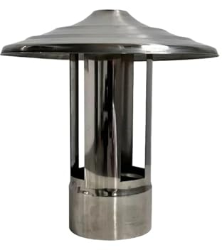 Tapa de chimenea Tapa de chimenea de acero inoxidable de 100-200 mm Estufa de leña Olla de chimenea Capucha de techo Sombrero de copa de acero inoxidable Tapa de lluvia para conductos Cubierta de tu
