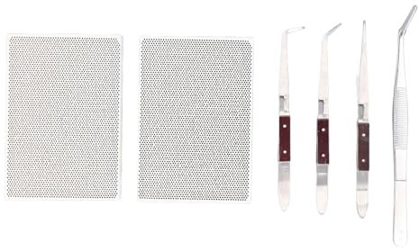 Jewelry Soldering Kit, Jewelry Making Kits with Honeycomb Welding Block, 1 Tongs and 3 Soldering Tweezers, Jewelry Repair Soldering Kit for Jewelry Making and Repair