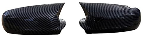DZSQWETYU Spiegelkappe Horn Seitenspiegelabdeckung Flügel Rückspiegelkappen Glänzend Schwarze Kohlefaser Für VW Für Golf 4 MK4 Für GTI R 1997-2004 Abdeckkappen(Kohlefaser)