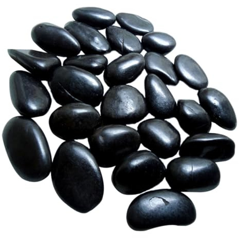 IWOWHERO Black Pebbles Small Aquarium Pebbles Decorative Aquarium Gravel Not Easy to Fade Aquarium-safe Stones for Landscaping Decoration