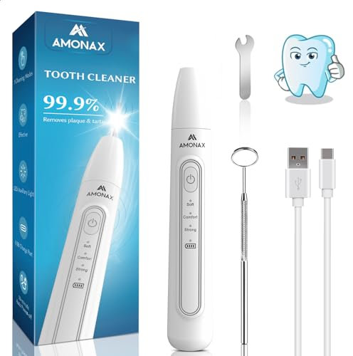 Amonax Kit per La Pulizia Dei Denti, Pulitore Dentale Senza Fili Con 3 Modalità Di Funzionamento, Strumenti Portatili per L’igiene Orale a Casa E in Viaggio