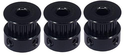 Cabilock 3 Stück 205 Mm Bohrung Umlenkrolle Zahnriemenscheibe Zahnriemen Umlenkrolle 3D Kit Zähne Drucker Riemenscheiben Zahnräder Gt2 Umlenkrolle Aluminium Umlenkrolle Schwarz