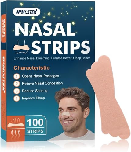 Lot de 100 bandes nasales pour le ronflement, bandes nasales extra résistantes pour le sport et le sommeil (peau sable)