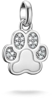 THOMAS SABO Charm-Anhänger Pfote mit Steinen Connect Silber Recyceltes 925 Silber