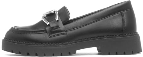 Lilley Girls Black Heart Trim Chunky Loafer Shoe - Size 3 UK - Black