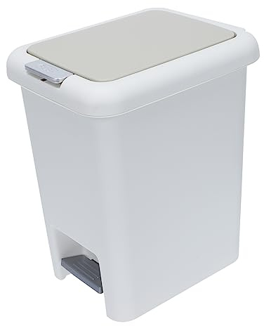 ABOOFAN Cubos de Basura con Pedal de Plástico para Clasificación y Almacenamiento Contenedor Resistente para Cocina Baño Dormitorio y Sala Diseño Compacto y Funcional Color Gris