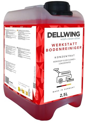 Dellwing Werkstattbodenreiniger 2,5 l, alkalisches HD Konzentrat für fettige und ölige Böden, Industriereiniger, Made in Germany | alkalisches Konzentrat für fettige und ölige Böden in Betrieben, Industriebodenreiniger, Made in Germany