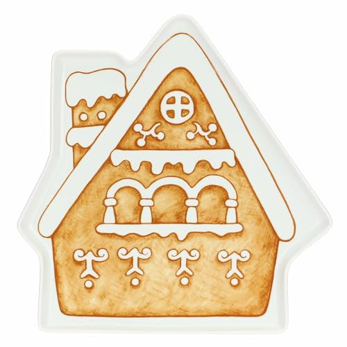 THUN - Piatto a forma di casetta in porcellana Thunland - 30x30 CM