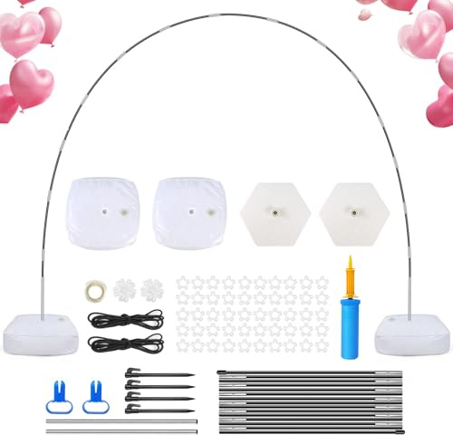 Reusable Balloon Arch Stand Kit with Base, Adjustable Balloon Arch Stand Frame, Half Balloon Holder for Wedding, Birthday, Baby Shower, Party, Graduation, Halloween, Christmas, Easter Decoration