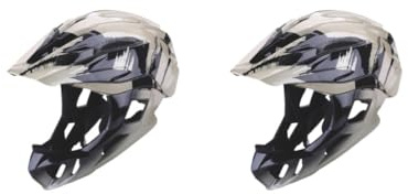 2 set Bambini Casco Bici Casco Bicicletta per Skateboards Balance Cars Mountain Bike nero oro
