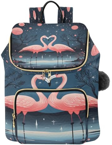 KAAVIYO Flamant De Dessin Animé Enfants Sac à Dos Tendance pour étudiants,Sac à Bandoulière pour Livres,Sac de Voyage pour Jeunes