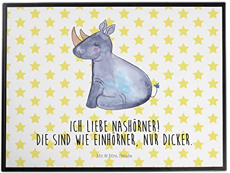 Mr. & Mrs. Panda Schreibunterlage Einhorn Nashorn - Geschenk, schreibtischunterlagen, tischauflagen, Unicorn, tischpad, Schreibtisch Unterlagen, Zoo, Nashörner, schreibtischunterlage, Regenbogen