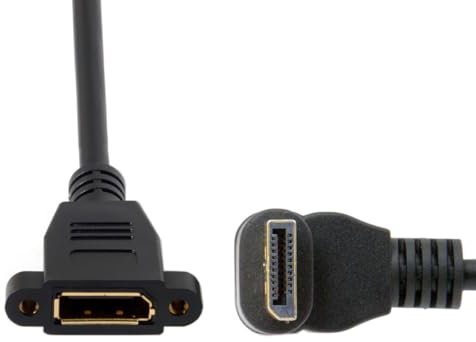 Cablecc DisplayPort Display Port Male to Female 90 Degree Up Down Angled Extension Cable (Up Angled)
