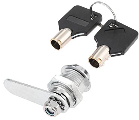 Hicello Cerradura tubular para cajón de 20 mm, cerradura de seguridad de rosca con 2 llaves iguales para puerta, buzón, armario, escritorio, mesa de oficina