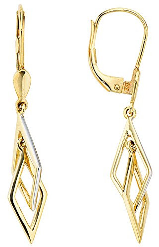 Jobo Damen-Ohrringe hängend aus 8 Karat 333 Gold Bicolor