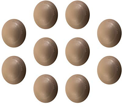 Gedotec Schutz-Kappen Wand-Türpuffer selbstklebend - HS10000 | Türstopper Ø 40 mm | Kunststoff beige | Türdämpfer zum Schutz für die Wand - Möbel - Türgriffen & Türen | 10 Stück - Wandpuffer rund