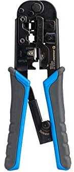 Jonard Tools UC-4569 Pass-Through 6-in-1 Modular All-in-One Cut, Strip, and Crimping Tool for Video, Telecom, Datacom and More, Blue