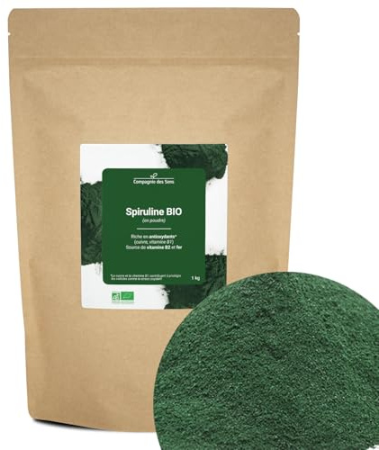 Spiruline BIO (poudre) - La Compagnie des Sens - 1kg - Fer, Antioxydants & Vitamines B