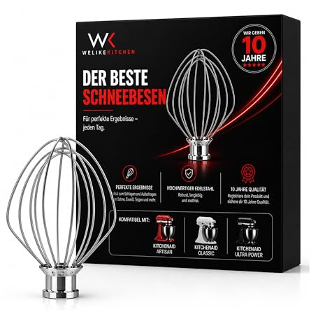 Original Schneebesen K45WW Edelstahl Draht für KitchenAid Artisan, Classic Serie