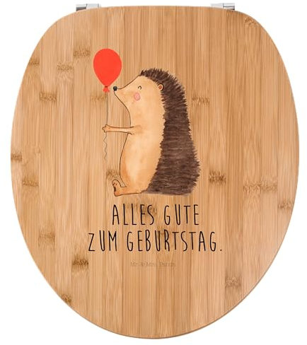 Mr. & Mrs. Panda Motiv WC Sitz Igel Luftballon - Geschenk, Klodeckel, WC-Sitz, lustige Sprüche, Toilettendeckel, Tiermotive, Klobrille, Tiere,
