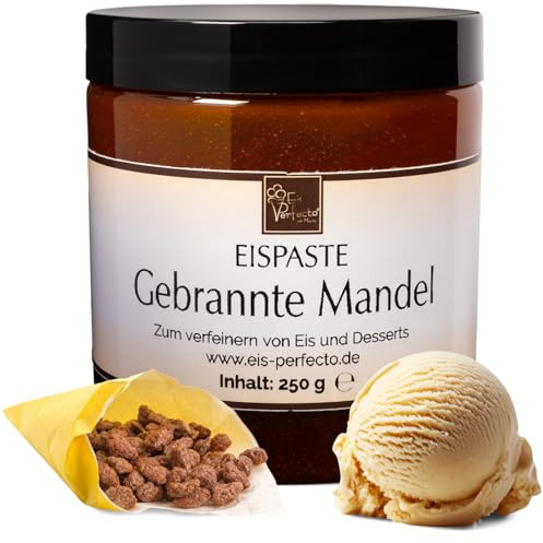 Gebrannte Mandeln Eispaste Variegatos Eis Desserts Pralinen Zum Verfeinern von lecker Eis Getränke Kuchen Kekse Tortencremes Eiscremes Inhalt 250 g