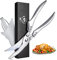 TIVOLI à volaille Ciseaux de cuisine Ciseaux professionnels de ménage Poignée en métal, Ciseaux à os en acier inoxydable avec ressort Sliver Tone