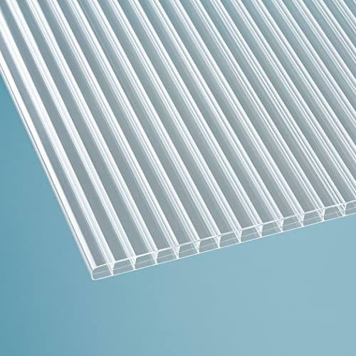 Löffert® 16mm Stegplatte 3-Fach | klar, 980 x 4500 mm | Polycarbonat | Überdachung | ALLE Strukturen & Größen + ALU-Profile + Zubehör