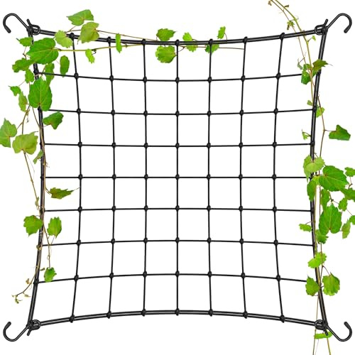 VIVOSUN Ranknetz 120x120 cm, Elastisches Spaliernetz mit 4 Haken | SCROG-Netz, Pflanzennetz als Rankhilfe für Tomaten, Gurken, Erbsen, Kletterpflanzen