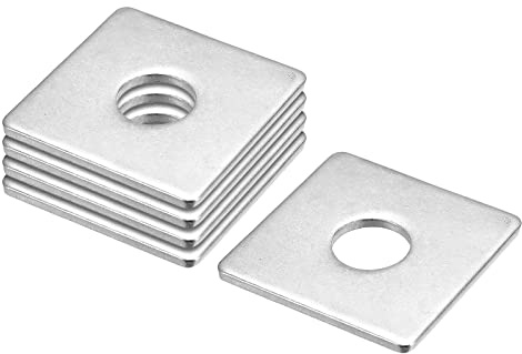 QUARKZMAN 5 Stück Vierkantscheiben M16x50x50x3mm 304 Edelstahl Quadrat Unterlegscheibe Flach Pad Abstandshalter Dichtung für Hardware Verschluss