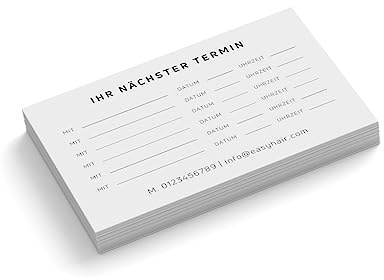 Terminkarten personalisiert | Hair Salon | 1-seitig | weiß | Querformat | Menge wählbar | Terminzettel | nächster Termin | Friseur | Stylist | Wellness | Beauty (1000 Stück)