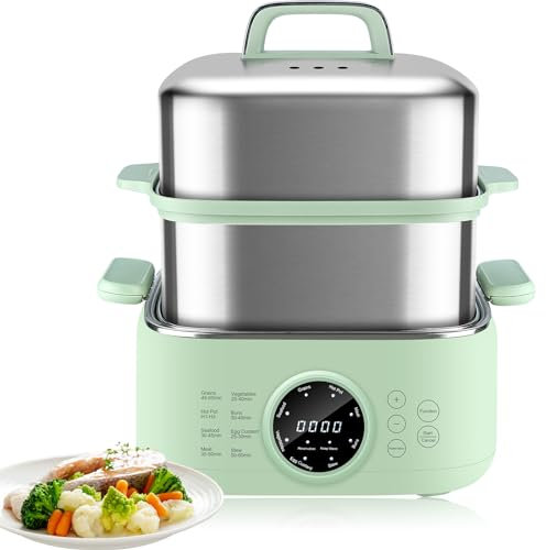 Spoonlemon - Vaporizzatore elettrico per alimenti, vapori digitali a 2 livelli da 9,3 l per cucinare con riserva di 24 ore e riscaldamento automatico di 6 ore, 8 modalità di riscaldamento rapido,