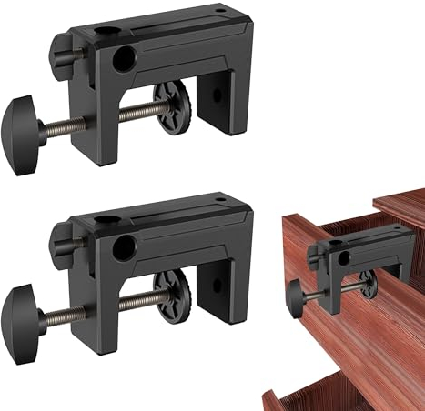 Morsetto Universale a C, Versatile Morsetto da Tavolo e Scrivania, Staffa di Supporto per Armadi, 2 Pezzi, Nero